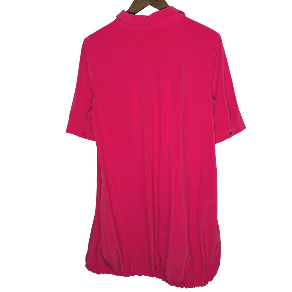 Chicos Pink Button Down Tunic Dress Bungee Hem 570345359 Womens Size 2/Large - Picture 5 of 10